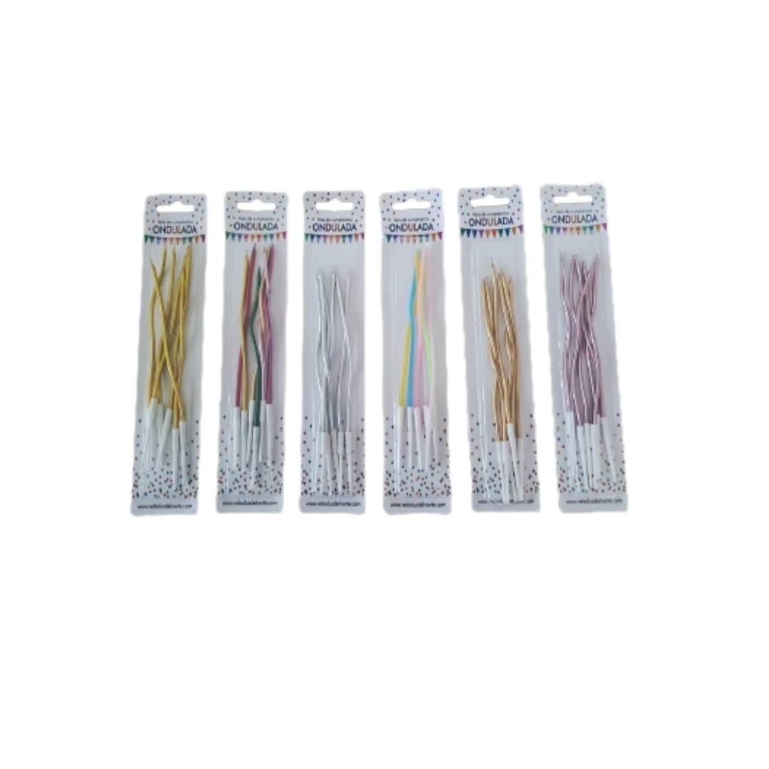 vela ondulada blister x 6unidades (caja de 24 blister) vela ondulada blister x 6unidades (caja de 24 blister)