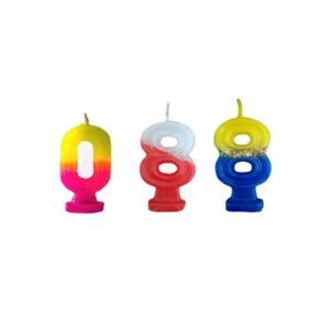 vela número multicolor grande de parafina