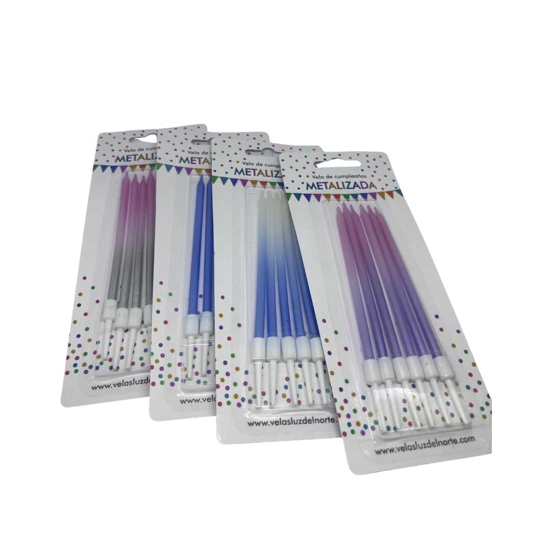 vela metalizada blister x 6 unidades (caja x 24 blisters) vela metalizada blister x 6 unidades (caja x 24 blisters)